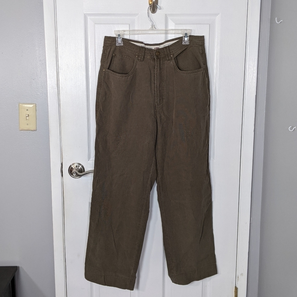 Tommy Bahama Relaxed Fit Neutral Olive Green/Tan Corduroy Pants Size 34 Waist‎